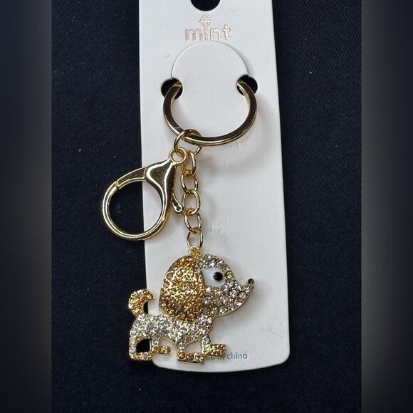 Mint Sparkly Dog Keychain/Purse Charm Pink - Picture 10 of 12